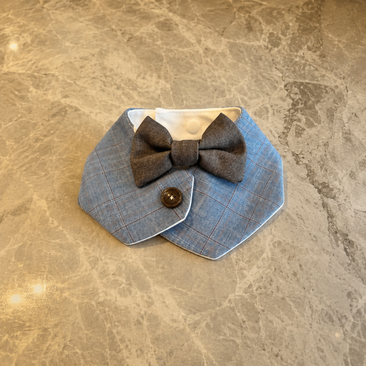 Gentle Blue Bow Bib