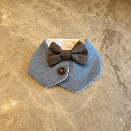 Gentle Blue Bow Bib