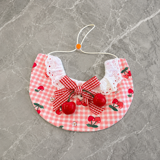 Cherry Check Bib