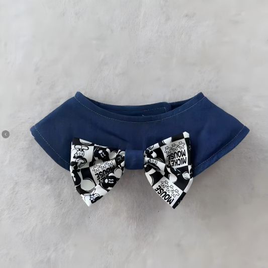 Mickey Denim Pet Bow Collar